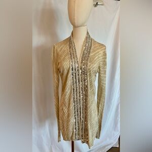 Tory Burch light weight open front cardigan with sequin Size M